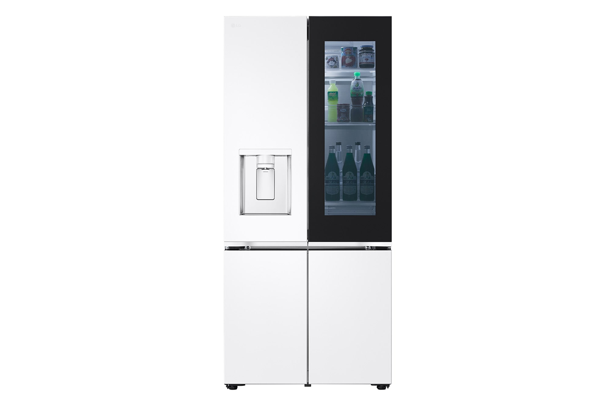 612L French Door Fridge with InstaView & Water Dispenser in White Glass Finish thumbnail 2
